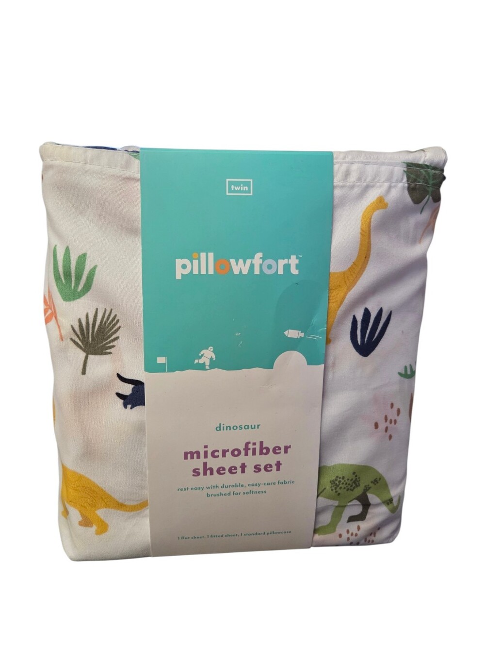 pillowfort Twin Dinosaur Microfiber Sheet Set Nwt